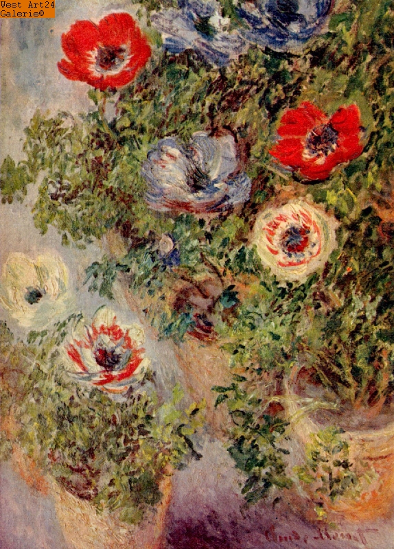 Anemonen nach Monet Gemäldeimitation